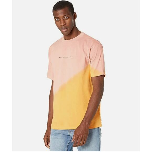 Scotch & Soda Heavy Organic Cotton Jersey Tie-Dye Tee Mens Size XL Pink Yellow - Picture 1 of 9